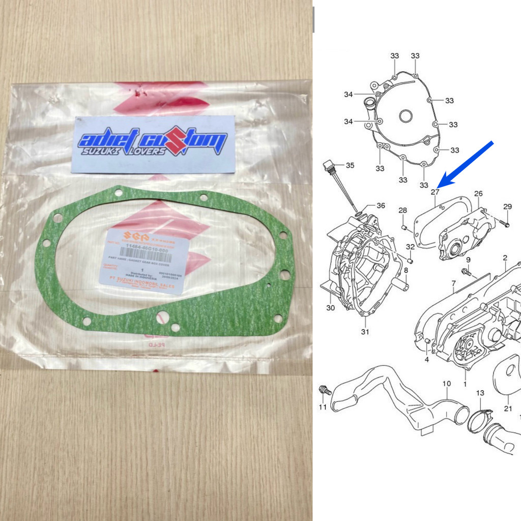 Paking Gasket Gear Box Cover SPIN SKYWAVE SKYDRIVE HAYATE ORI SGP 11484-46G10-000