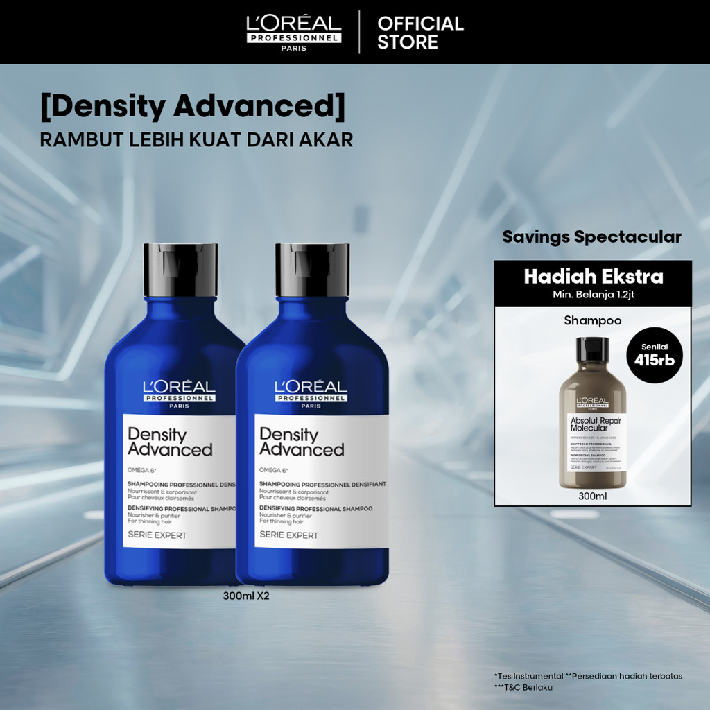 [PAKET HEMAT ISI 2] Density Advanced Shampoo 300ml  - Untuk Rambut Rontok by L'Oreal Professionnel