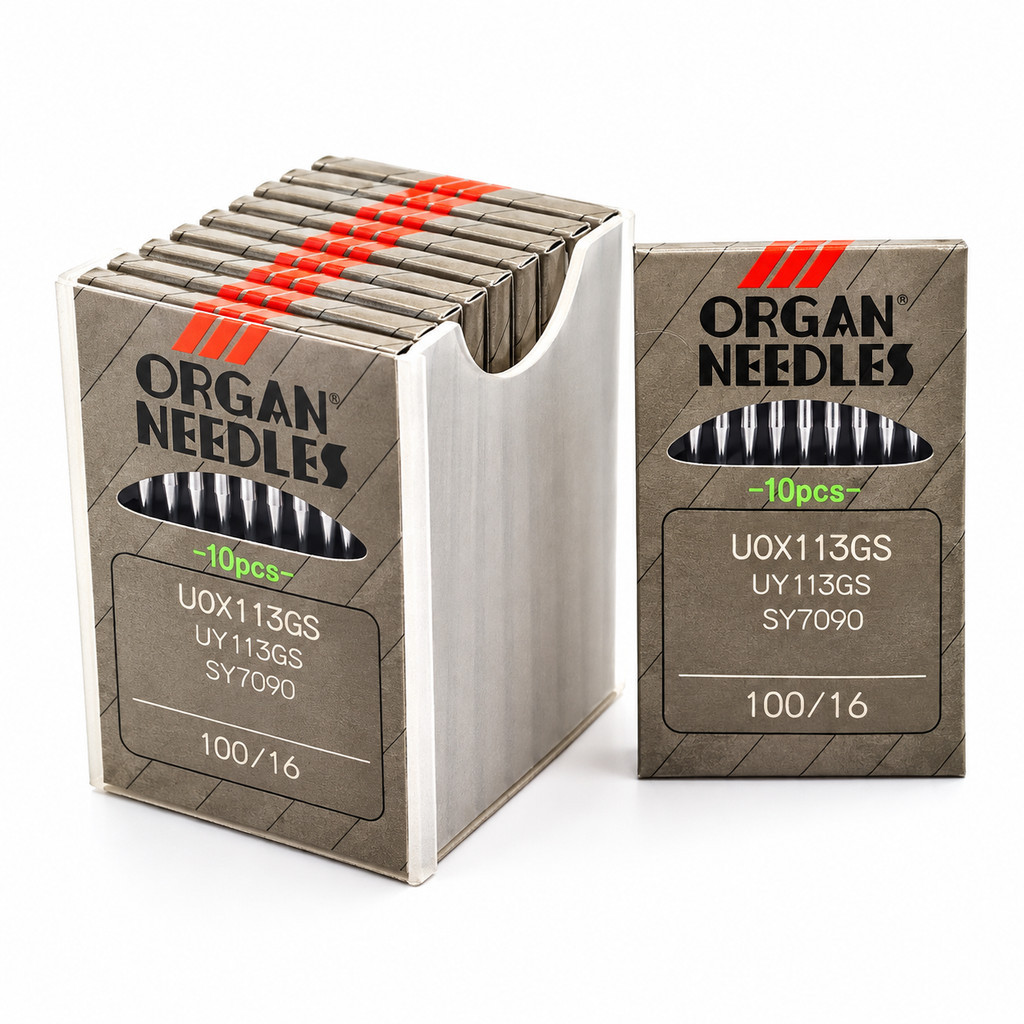 24 JAM  Jarum Jahit UOx113 Organ Needles Japan Kansai Karet Siruba Ban Pinggang Waistband 1404 1412 