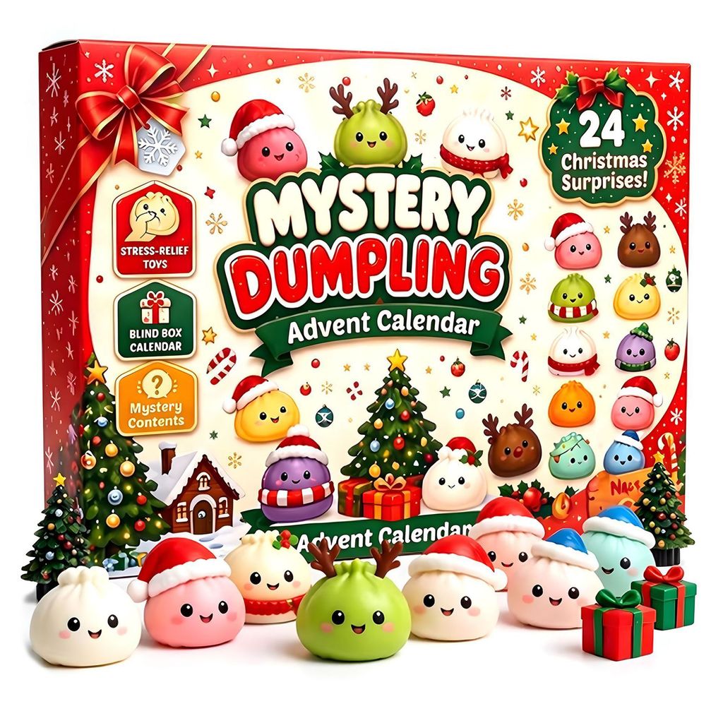 Squishy Bakpao Kotak Buta Hitung Mundur Natal, Mainan Natal DIY,  Kotak Buta Squishy Bakpao Natal Ad