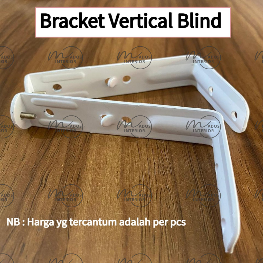 ( 1pcs ) Bracket Vertical Blind / Kaki Rel Vertical Blind Putih Bahan Tebal