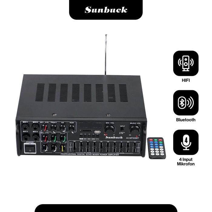 Bluetooth EQ Amplifier SUNBUCK Karaoke FM 2000W - AV-MP326BT
