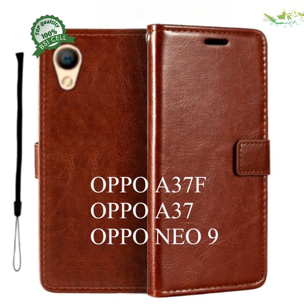 CASE OPPO A37 A37F NEO 9 LEATHER CASE SARUNG HP DOMPET KULIT FLIP COVER CASE BUKA TUTUP KESING DOMPE