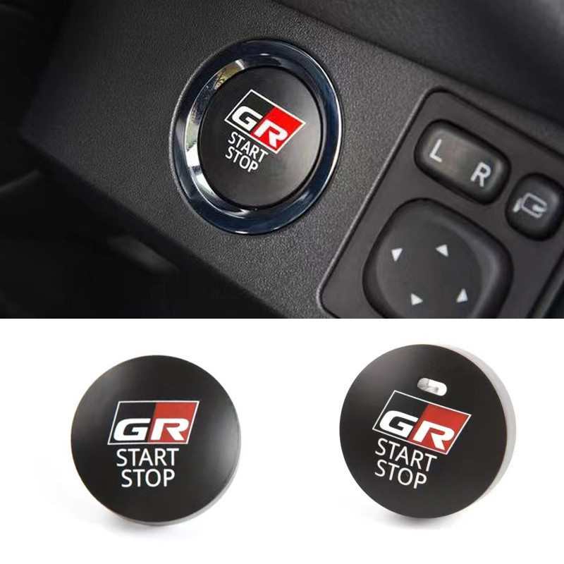 1pcs Engine START STOP Button Car Accessories Key Decor for Toyota GR GAZOO RACING RAV4 Mirai Camry 