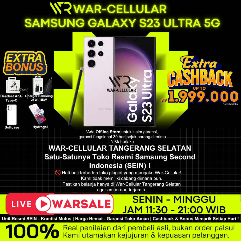 SAMSUNG GALAXY S23 ULTRA 5G 12/1TB 12/512GB 12/256GB SECOND SEIN (Samsung Electronics Indonesia)