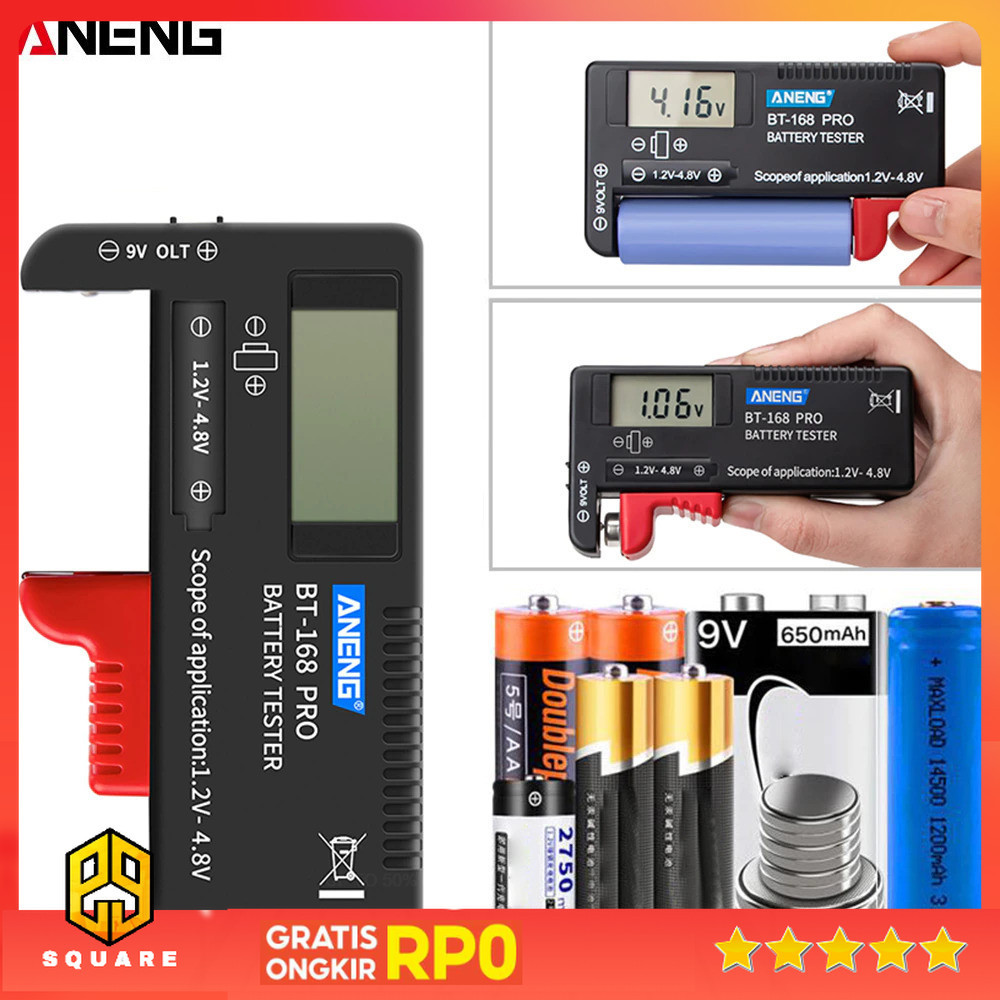ANENG Tester Baterai Voltage Checker 18650 AA AAA - BT-168 PRO Original 99 Square