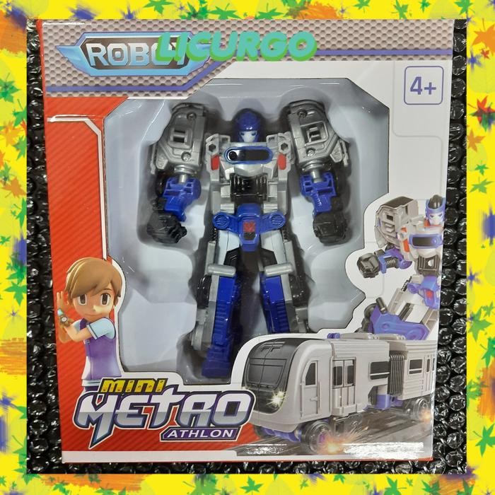 Mini Tobot Metro Train / Mainan Tobot Kereta / Jual Tobot ATHLON 2 - METRON BIRU