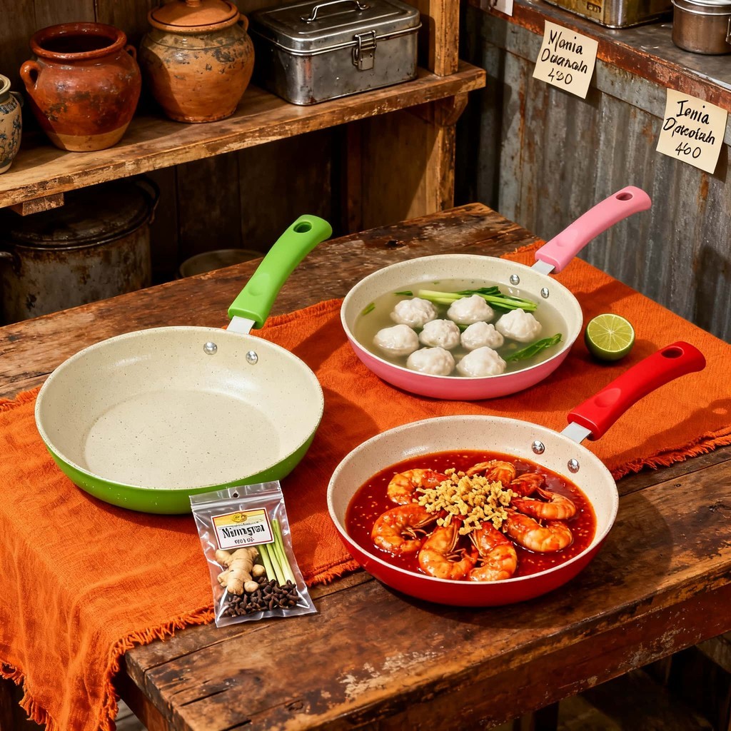 Wajan Mini Anti Lengket - Batu Granit untuk Kompor Induksi & Api,Panci Serbaguna untuk Mpasi & Telur