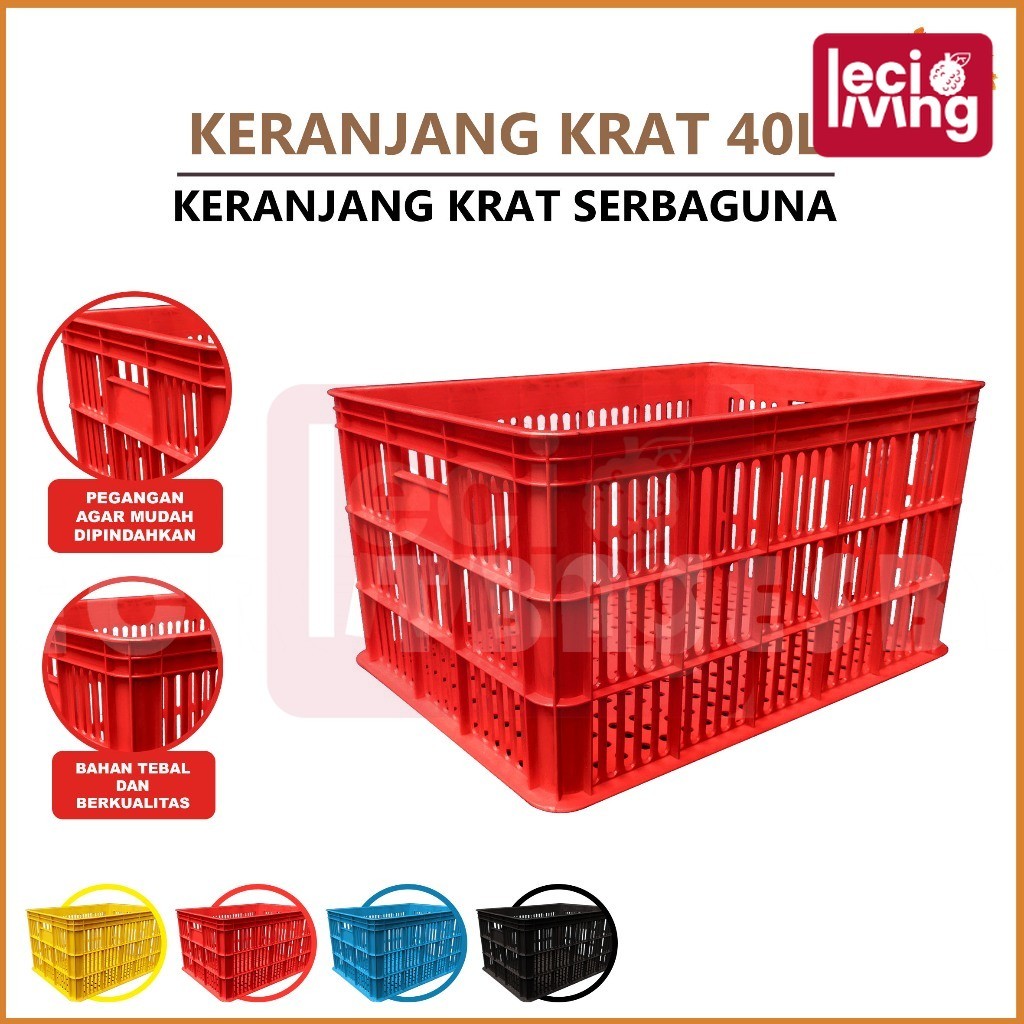 KRAT 40 LITER - Krat Piring Buah / Keranjang Pakaian / Krat Serbaguna