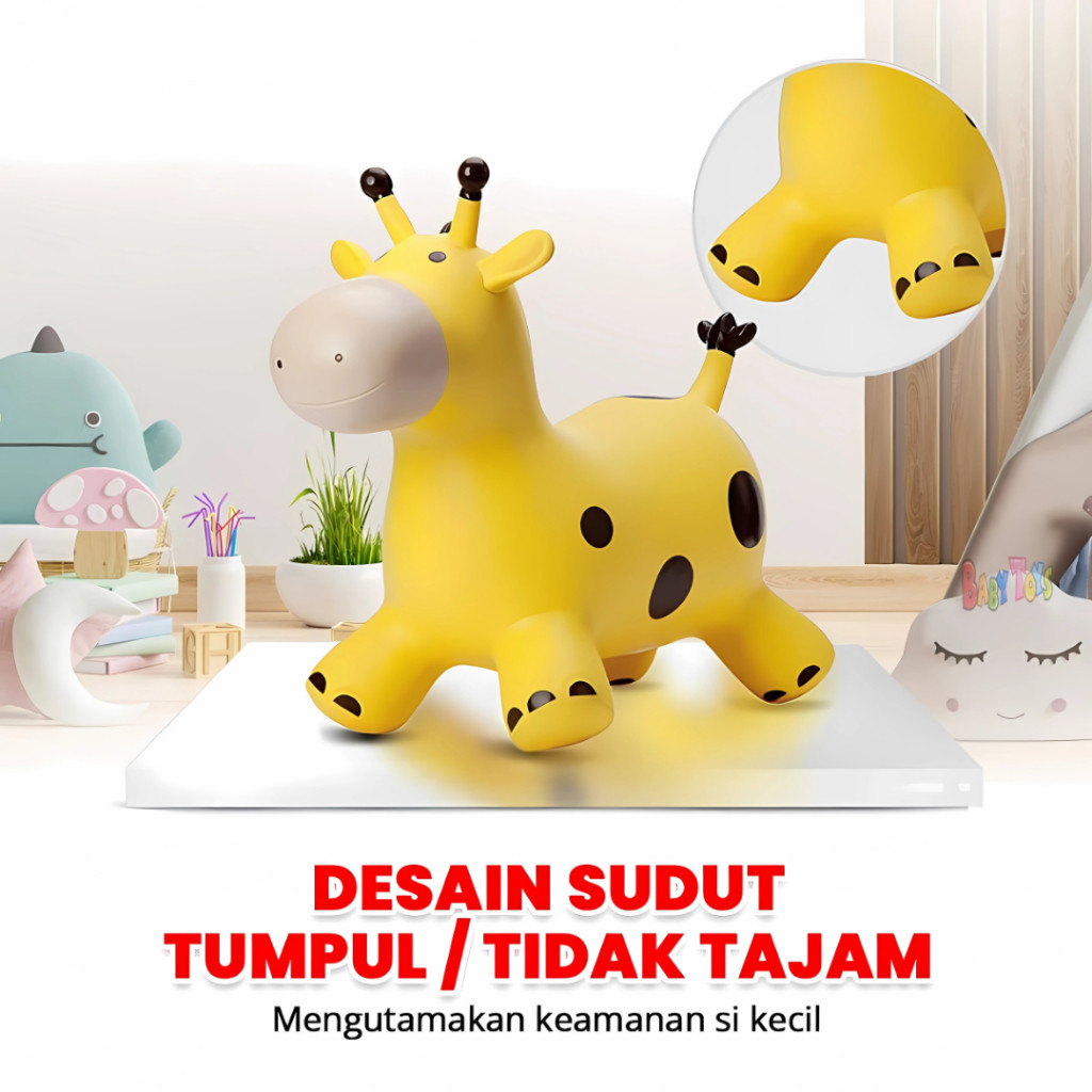 Mainan Anak Kuda Kudaan Karet Anak Jumbo Perempuan Laki Laki Jumbo Jumping Animal Rocking Horse SNI