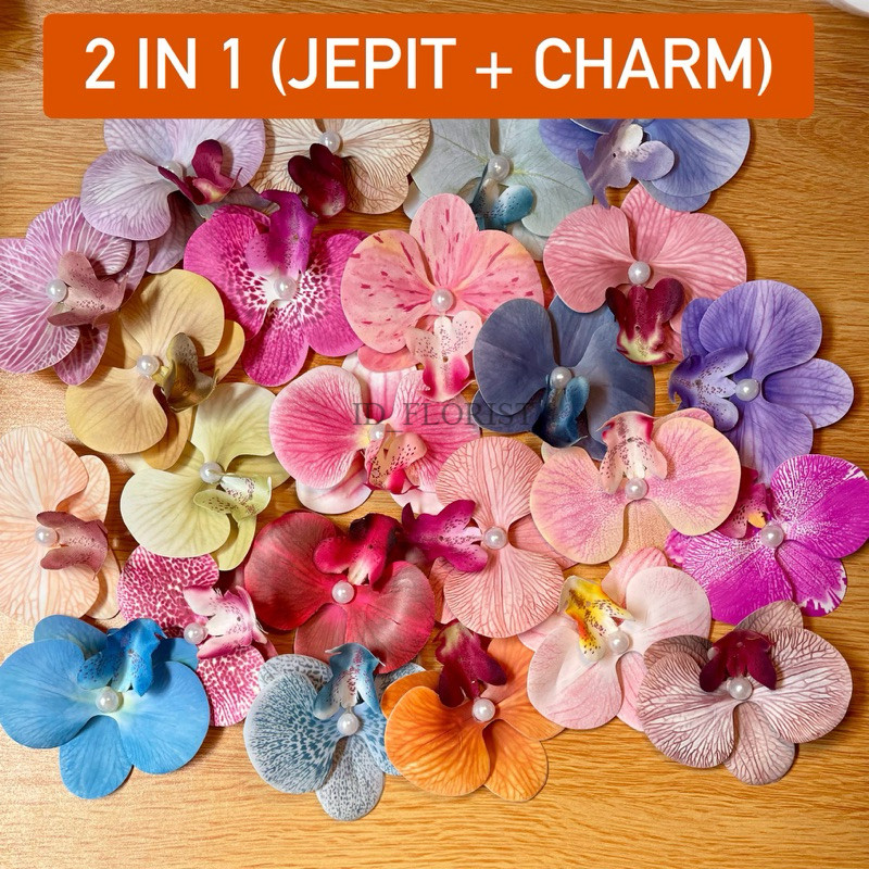 IDFLORIST Jepit rambut anggrek Orchid hair clip anggrek orchid Bag anggrek charm