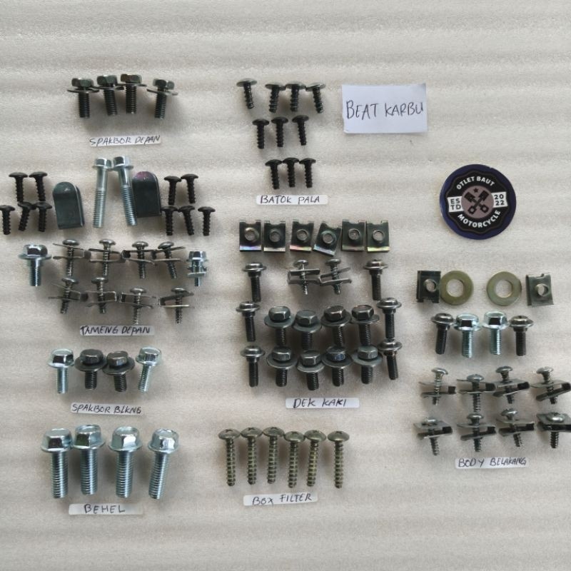 Baut Beat Karbu Fullset Baut Motor Beat Karbu Beat Lama Baut Motor Lengkap