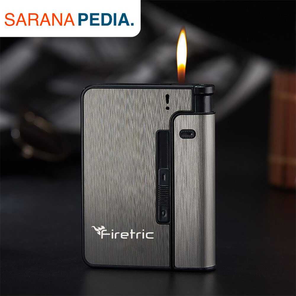 Saranapedia Kotak Rokok Cigarettes Case with Lighter Slot