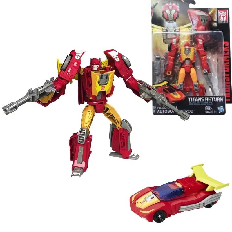 In Stock Original TAKARA TOMY Transformers TITANS RETURN HOT ROD Deluxe PVC Anime Figure Action Figu