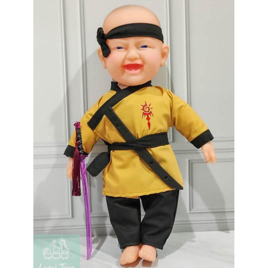 Mainan Anak Boneka Karet Jepang Ninja Samurai + Pedang