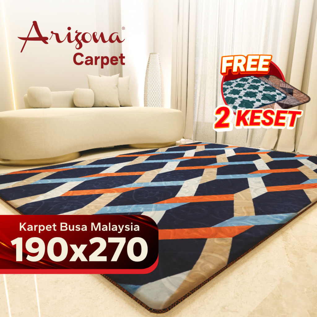 [190x270cm] Arizona Carpet Cosmo Love Karpet Busa Malaysia Motif Minimalis