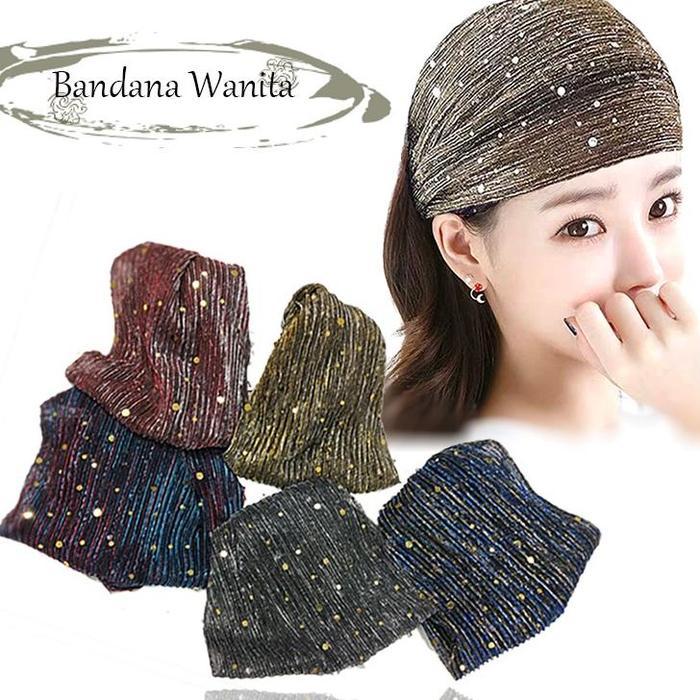 Headband Polos Bahan Kain/Headband Lebar Bahan Katun/Bando Lebar untuk Olahraga/Double Payet Lebar/H