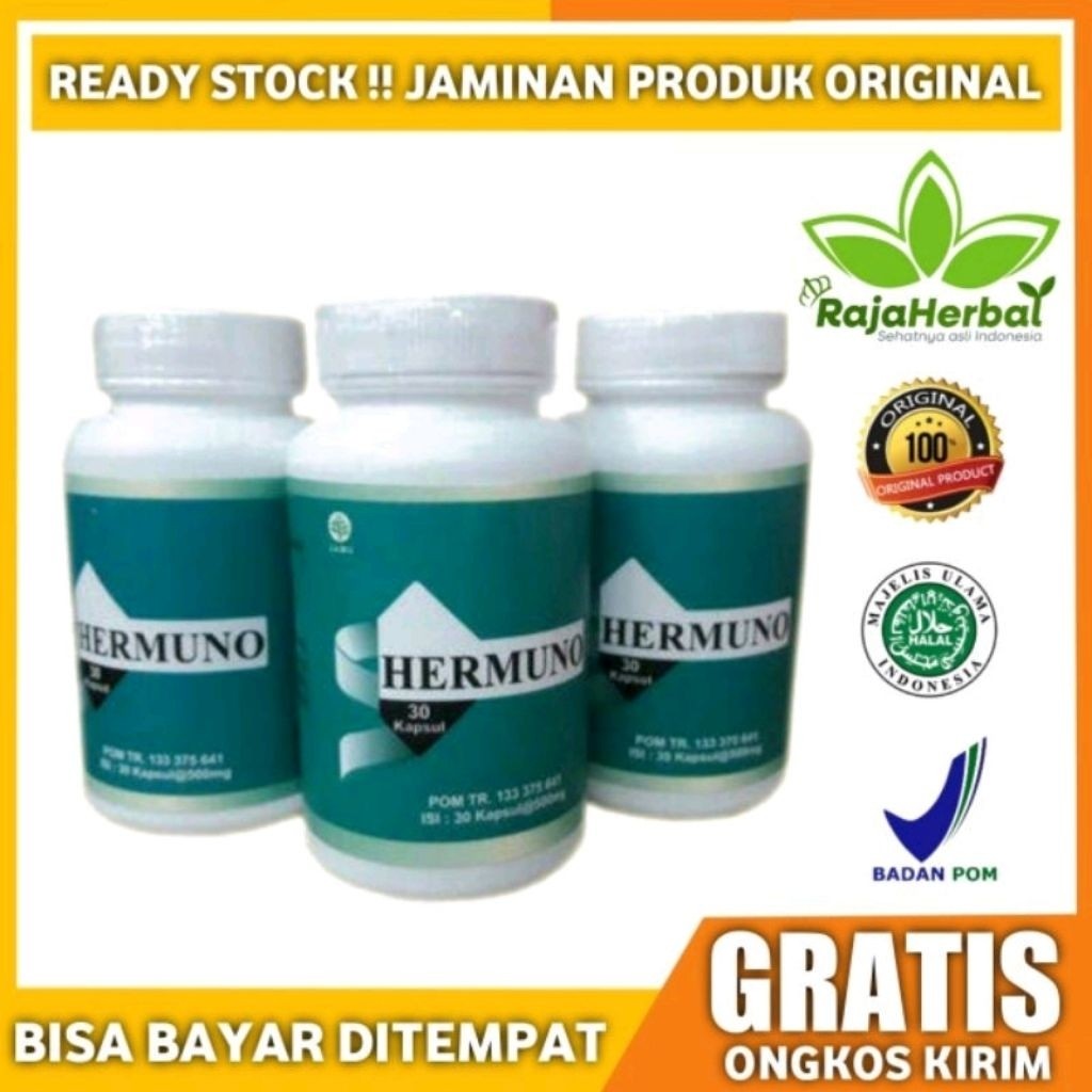 ( Terlaris) HERMUNO HERBAL ORIGINAL isi 50 Kapsul  pengobatan melawan parasit dalam tubuh