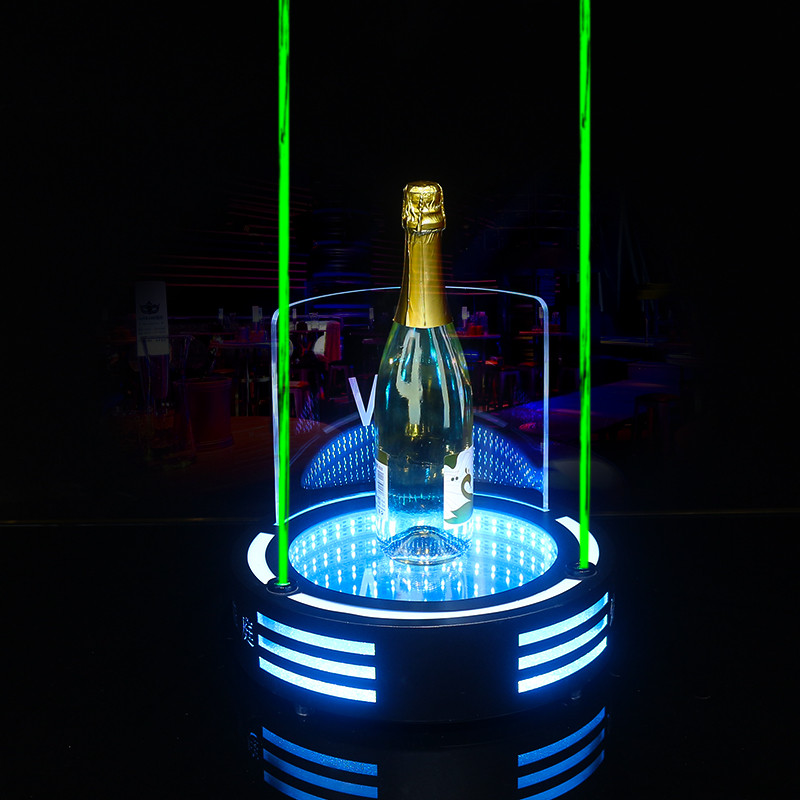 Nightclub VIP Wine Rack display, Bar KTV LED Crystal Wine Stand with Ribbon Laser XO Wine Stand, Cre