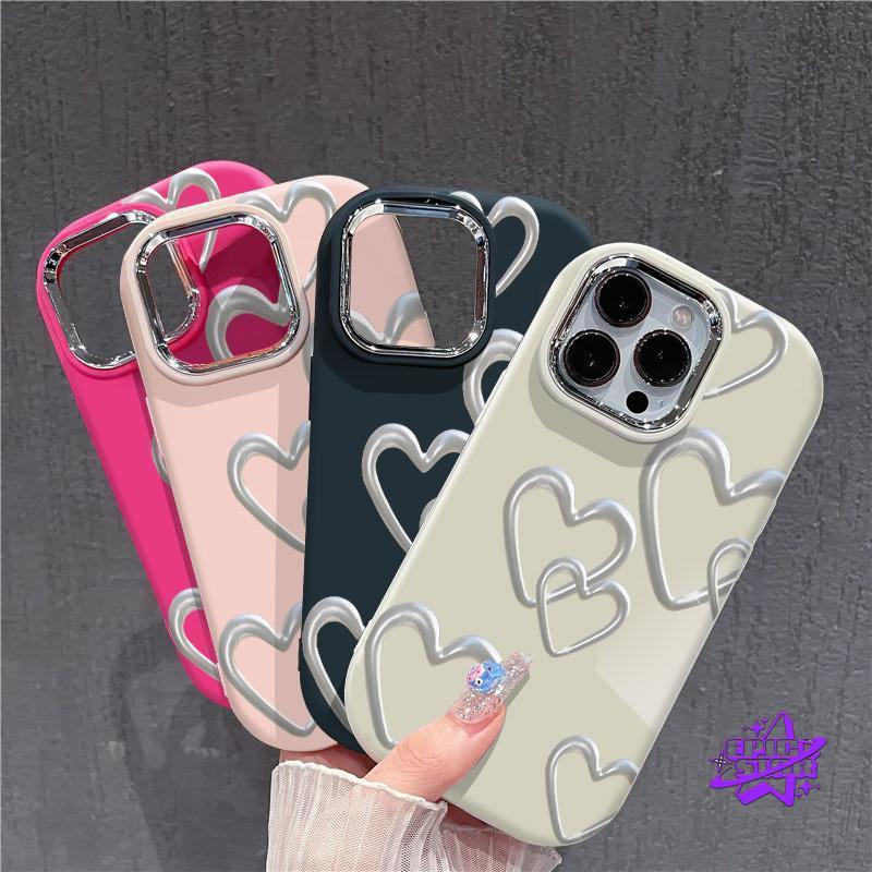 ⭐ MISS CASE ⭐Hati Berwarna Perak Casing ponsel Bahan silikon lembut Untuk Vivo Y36 Y15 Y27 Y11 Y35 Y