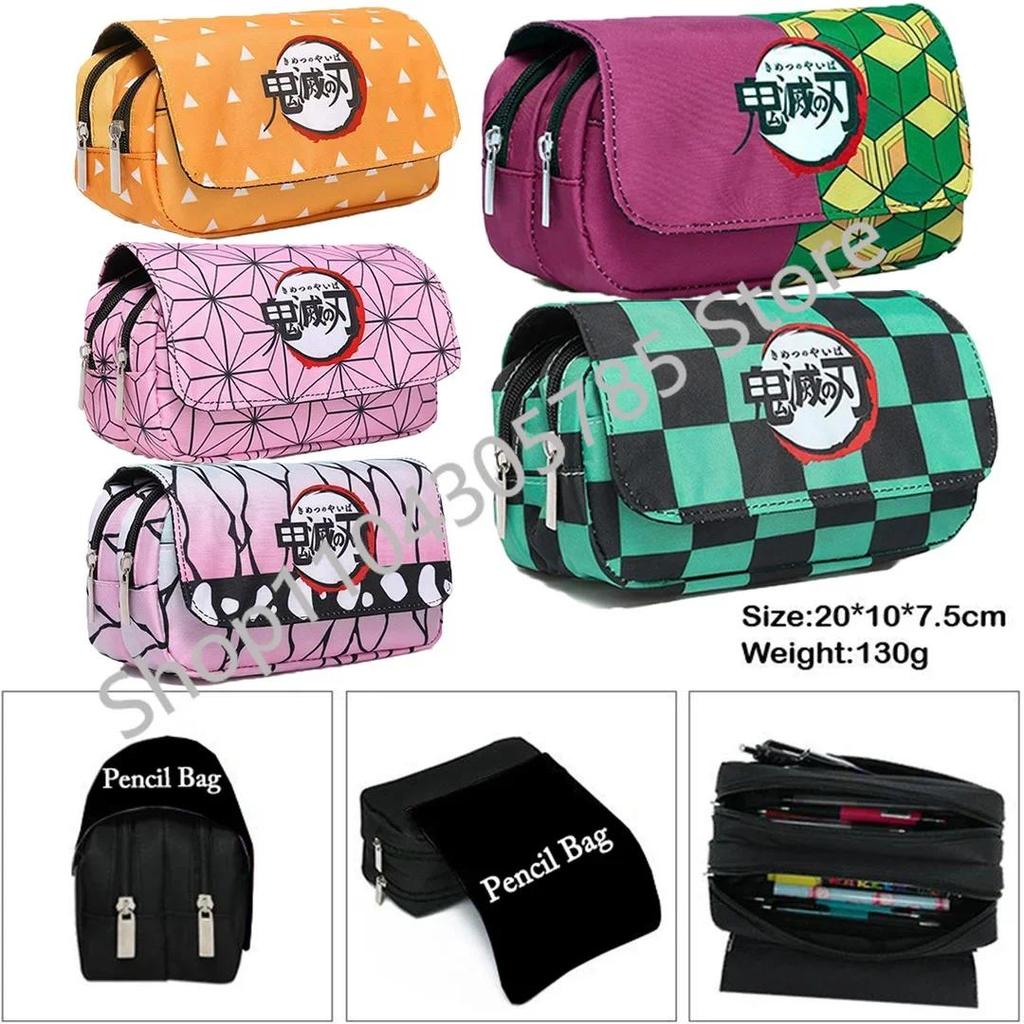 Demon Slayer 3D Anime Pen Bag Student Storage Bag Tanjirou Nezuko Zenitsu Giyuu Cartoon Pen Box Cute