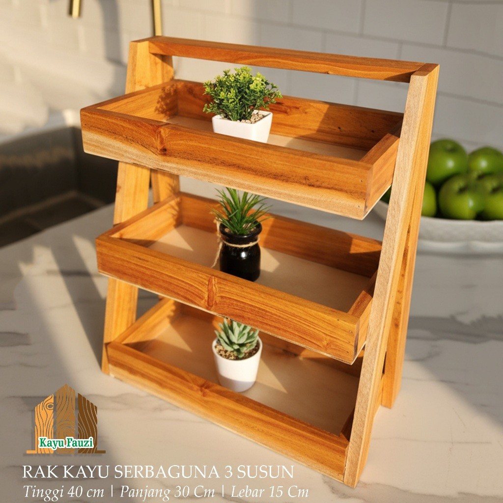 RAK KAYU SERBAGUNA RAK 3 SUSUN