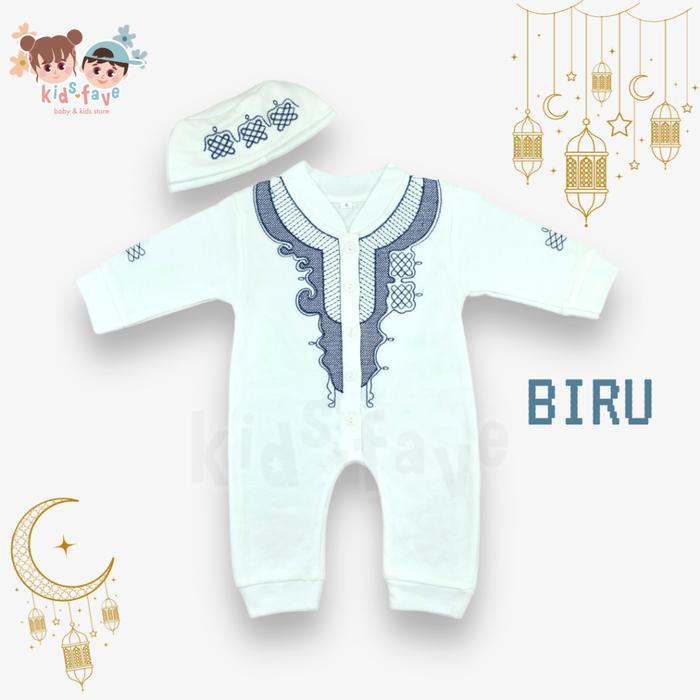Kidsfave • Baju Setelan Koko Muslim Bayi Laki 0-1 Tahun / Romper Koko Gamis Baju Bayi Anak Laki (RM0