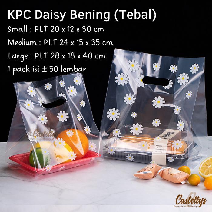 Kantong Tas Plastik KPC Daisy Bening Plastic Goodie Bag Hampers - LARGE