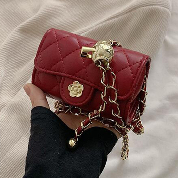 Single Shoulder Bag Small Chanel Style Quilted Embroidery Chanel Style Gold Ball Crossbody Bag Mini 