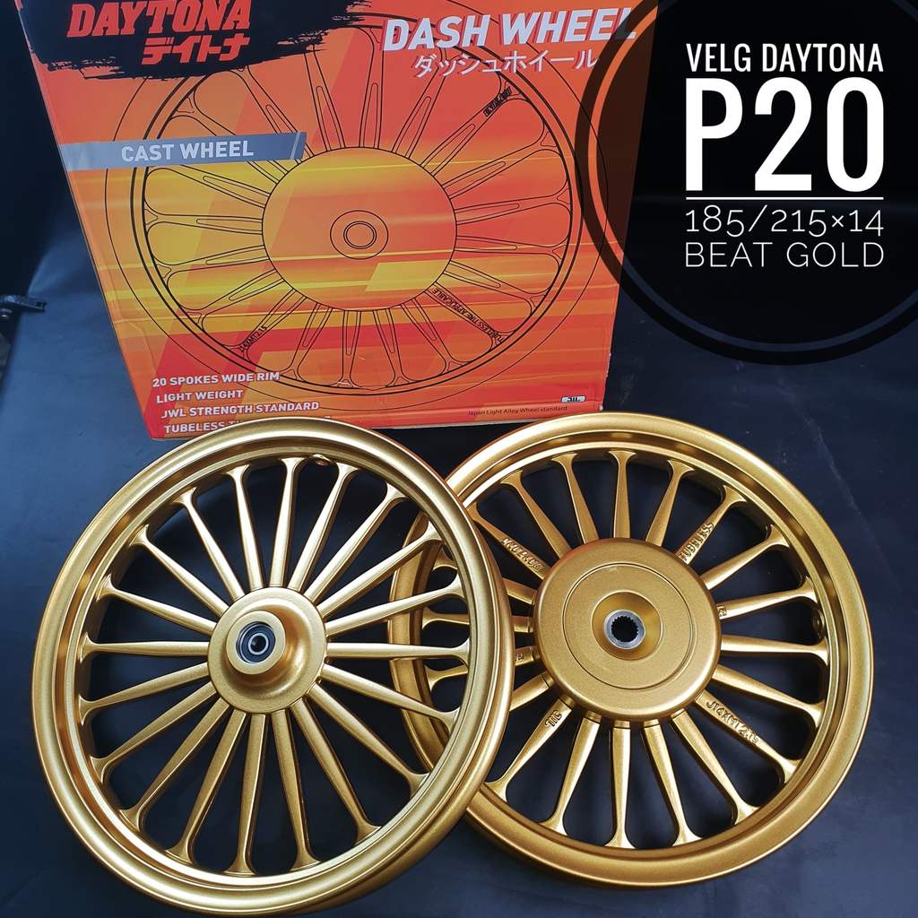 Velg DAYTONA P20 Beat/Vario110/scoopy ring 14/genio ring 14/spacy ring 14 Gold 185/215x14