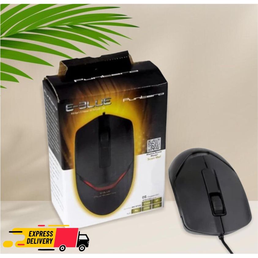 Mouse Semi Gaming Lampu USB Cable E-Blue Puntero Original LED Smooth and Sleek Mouse Premium