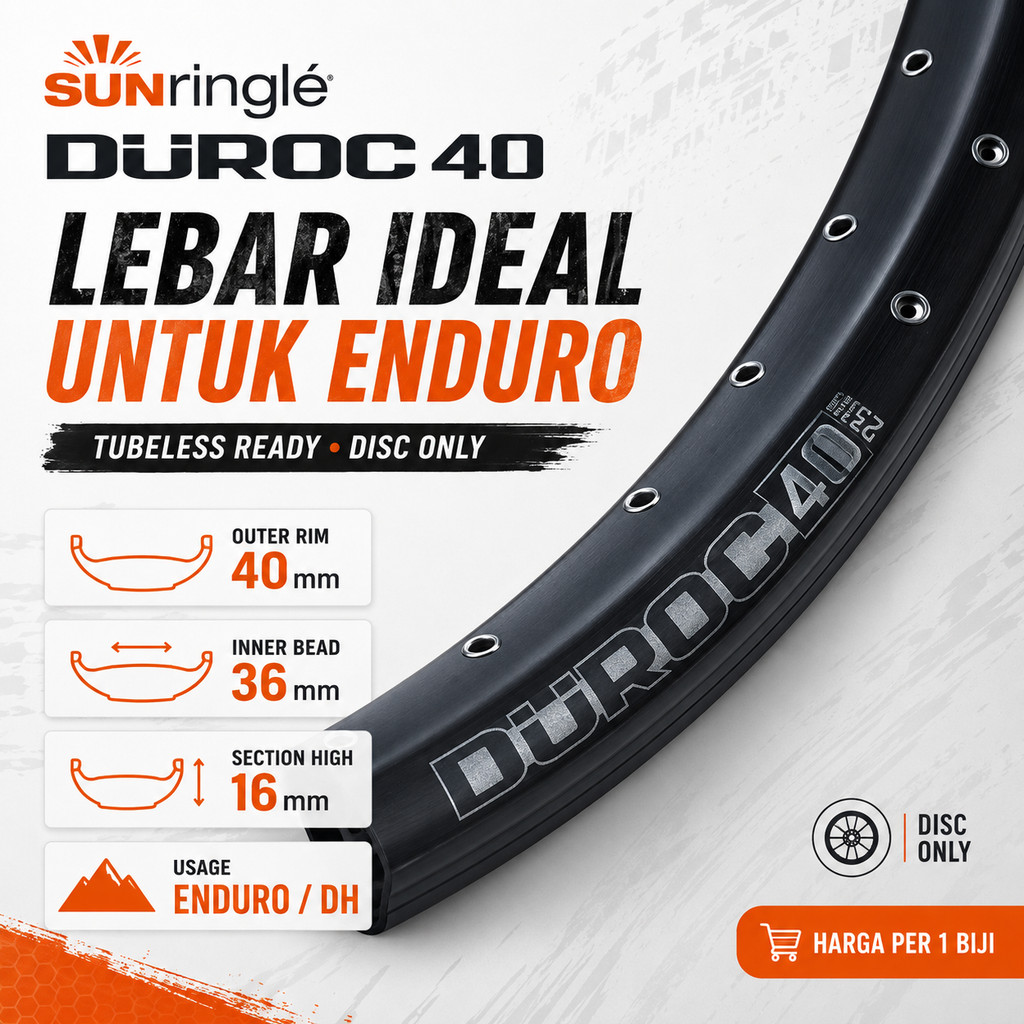 Rims Velg Rim 29 Sunringle Sun Ringle Alloy presta Duroc 40 32H 29er 1 Pc sepeda DH AM Enduro