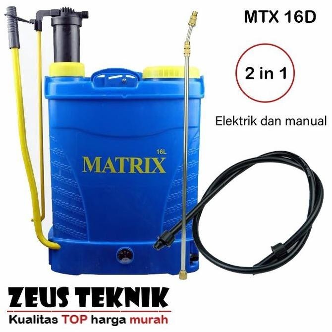 BEBAS ONGKIR - Matrix MTX-16D Elektrik dan Manual Sprayer/Penyemprot Hama 2in1