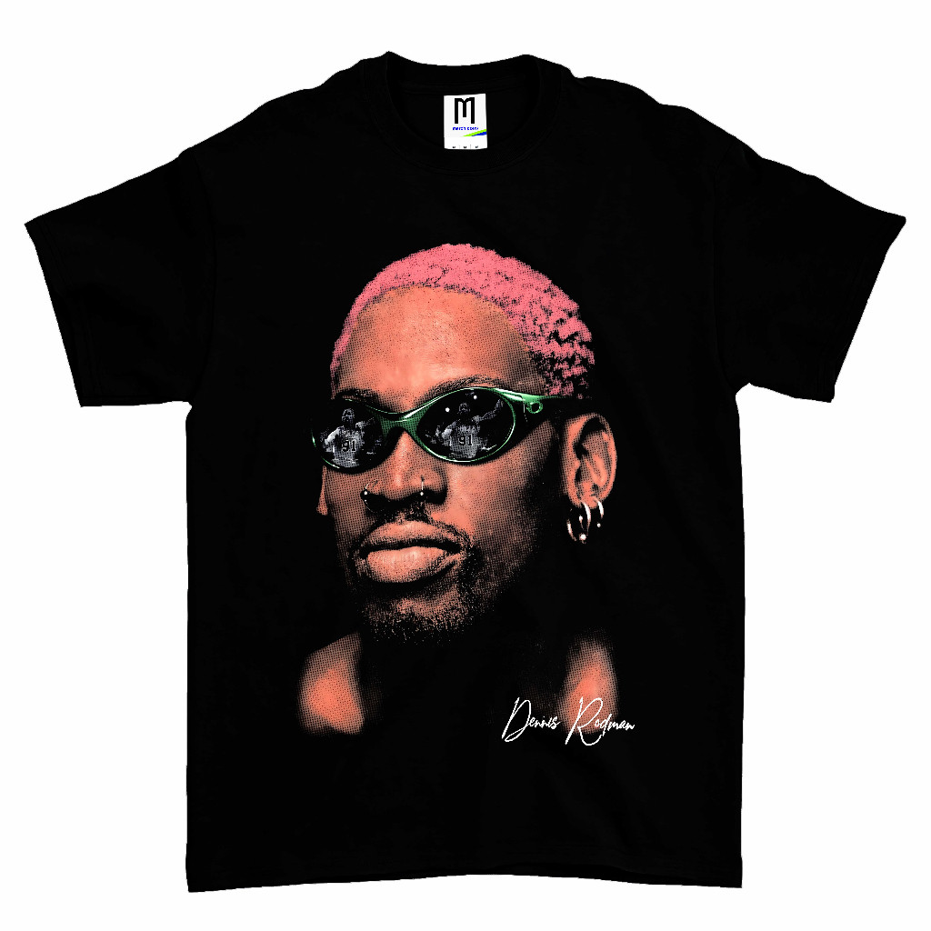 POP KAOS RAP TEE DENNIS RODMAN VINTAGE | T-SHIRT DENNIS RODMAN | DENNIS RODMAN HITAM
