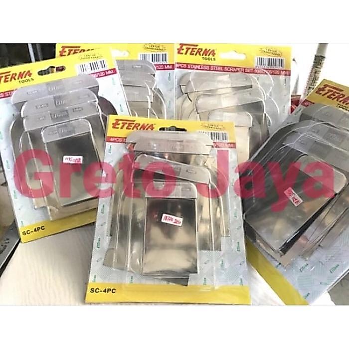 ETERNA Stainless Steel Scrapers 1 set Stenlis Scraper Kapi Kape Skrap Plastik Pisau Dempul Stainles