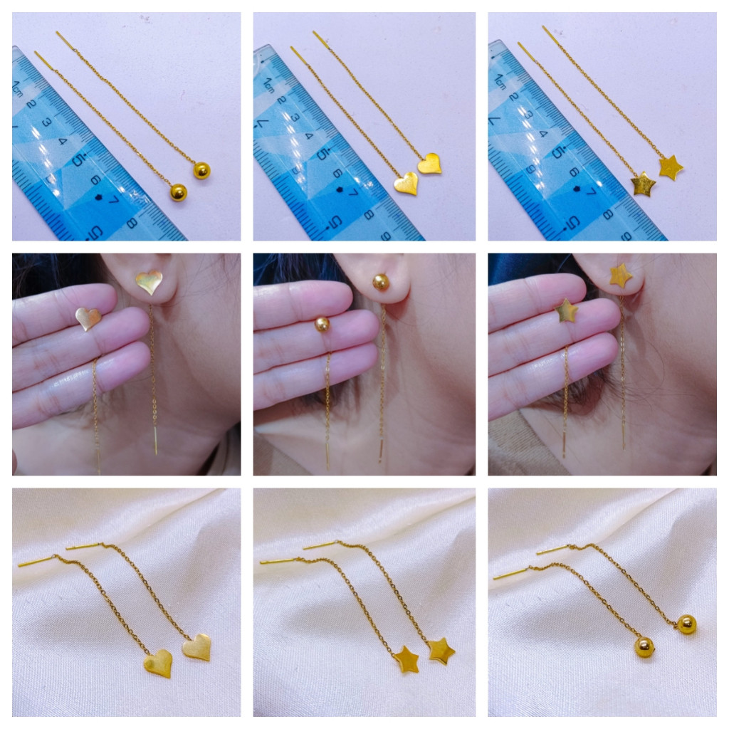 Perhiasan Anting Fashion Wanita Titanium Dubai Lapis Emas Earring Anti Karat Tidak Mudah Luntur Miri