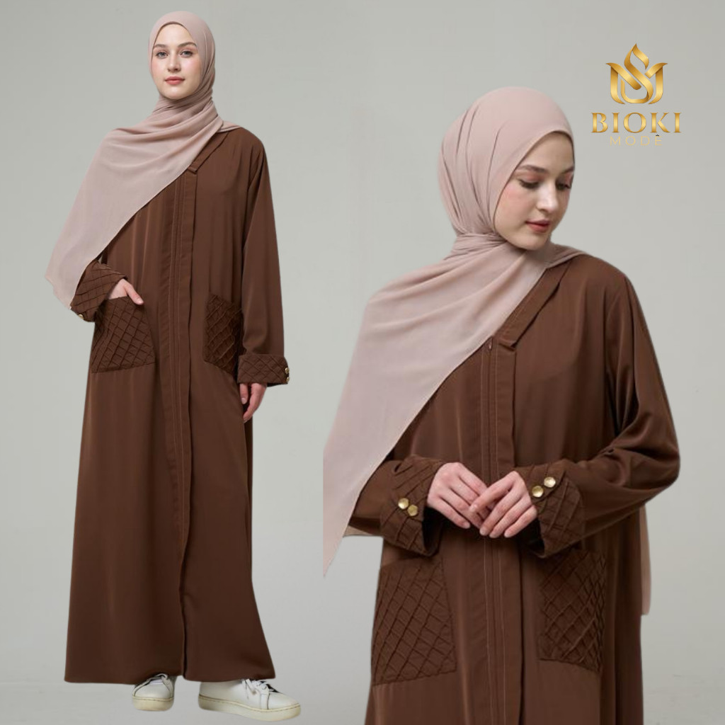 BIOKI - LAIQA Arabian Silk Premium Abaya Syar'i Anti UV (Busui & Wudhu Friendly | Gamis Muslim Haji 