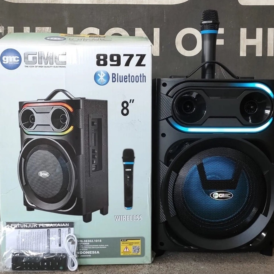 SPEAKER GMC 897Z - SPEAKER PORTABLE GMC 897Z - SPEAKER BLUETOOTH 8 INCH GMC - SPEAKER MURAH PALEMBAN