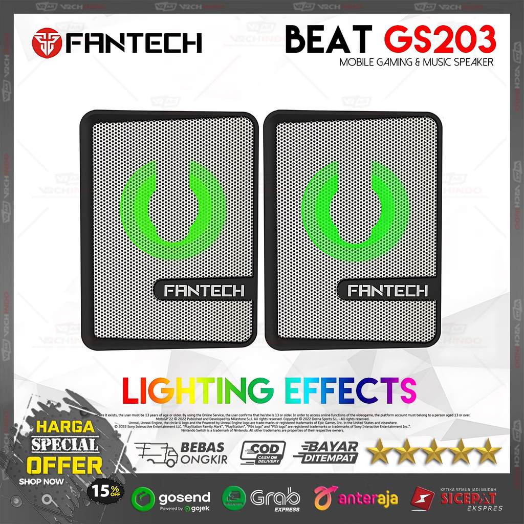 Speaker Laptop / Speaker Gaming / Speaker RGB | Fantech Beat GS203 Stereo USB Plug & Play Bass Kuat 