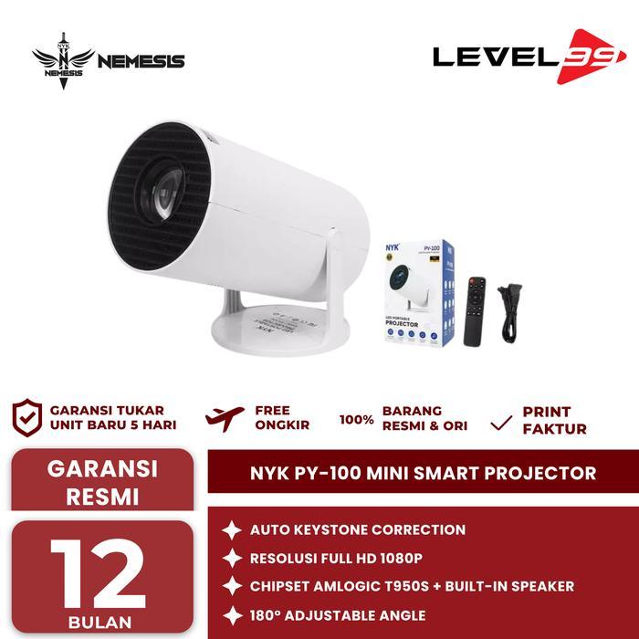 Mini Smart Projector NYK PY-100 200 ANSI Lumens HD 720P - Mini LCD Projector NYK Smart Android PY 10