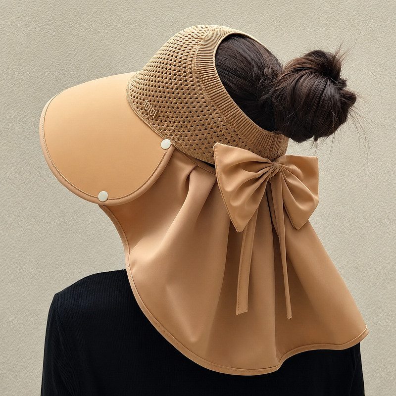 [UV Protection] Sun Visor Hat With Neck Flap | UV Protection Wide Brim Sun Hat | Topi UV/Topi Lipat/