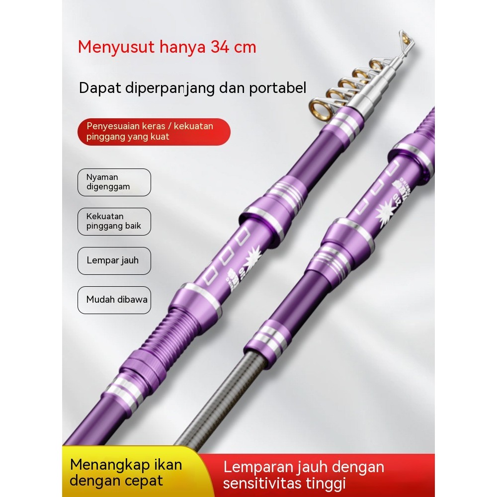 Tongkat Pancing Laut Mini Ultra Pendek Ultra Keras Ultra Jauh
