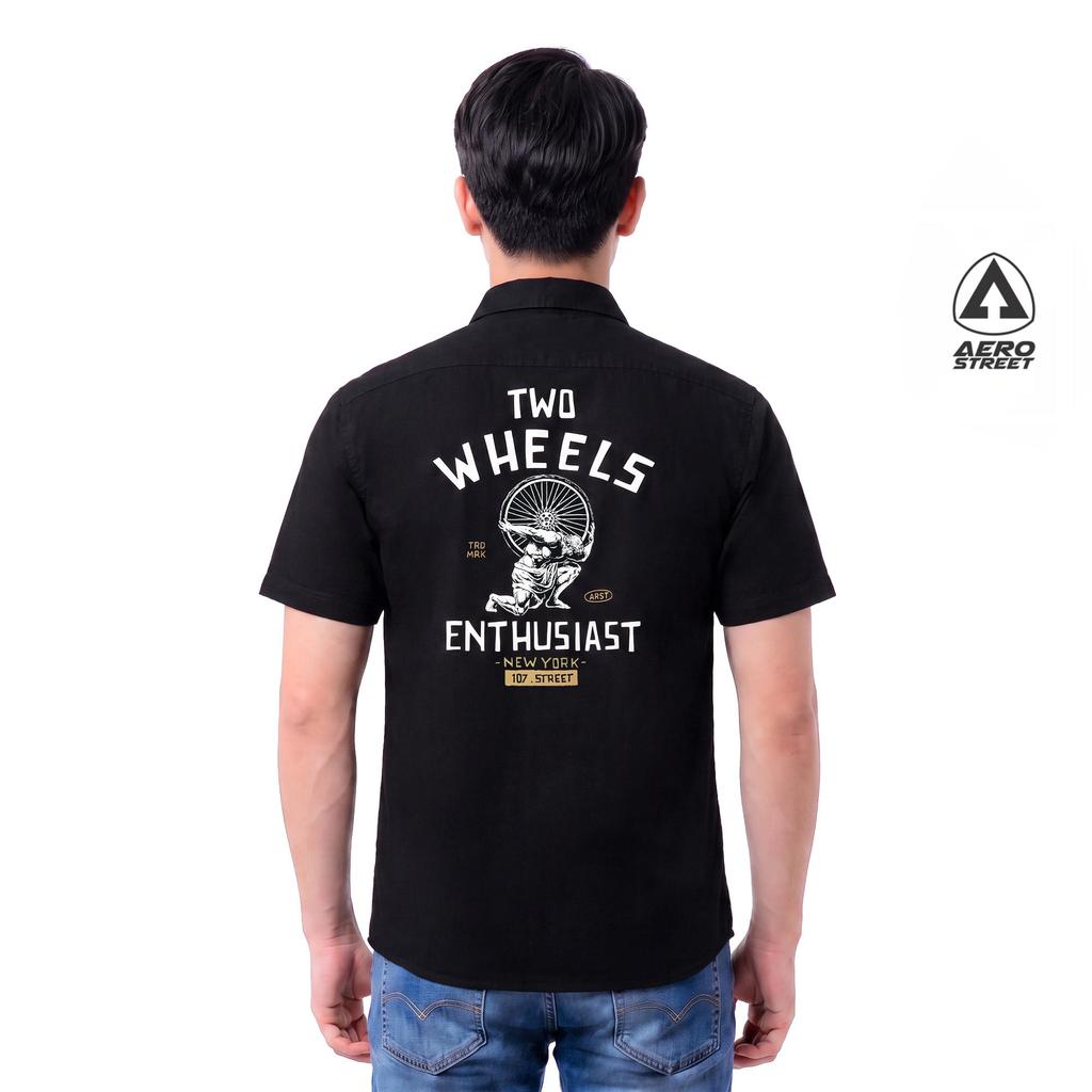 Aerostreet Workshirt Kemeja Black Brotherhood Series Kemeja Lengan Pendek