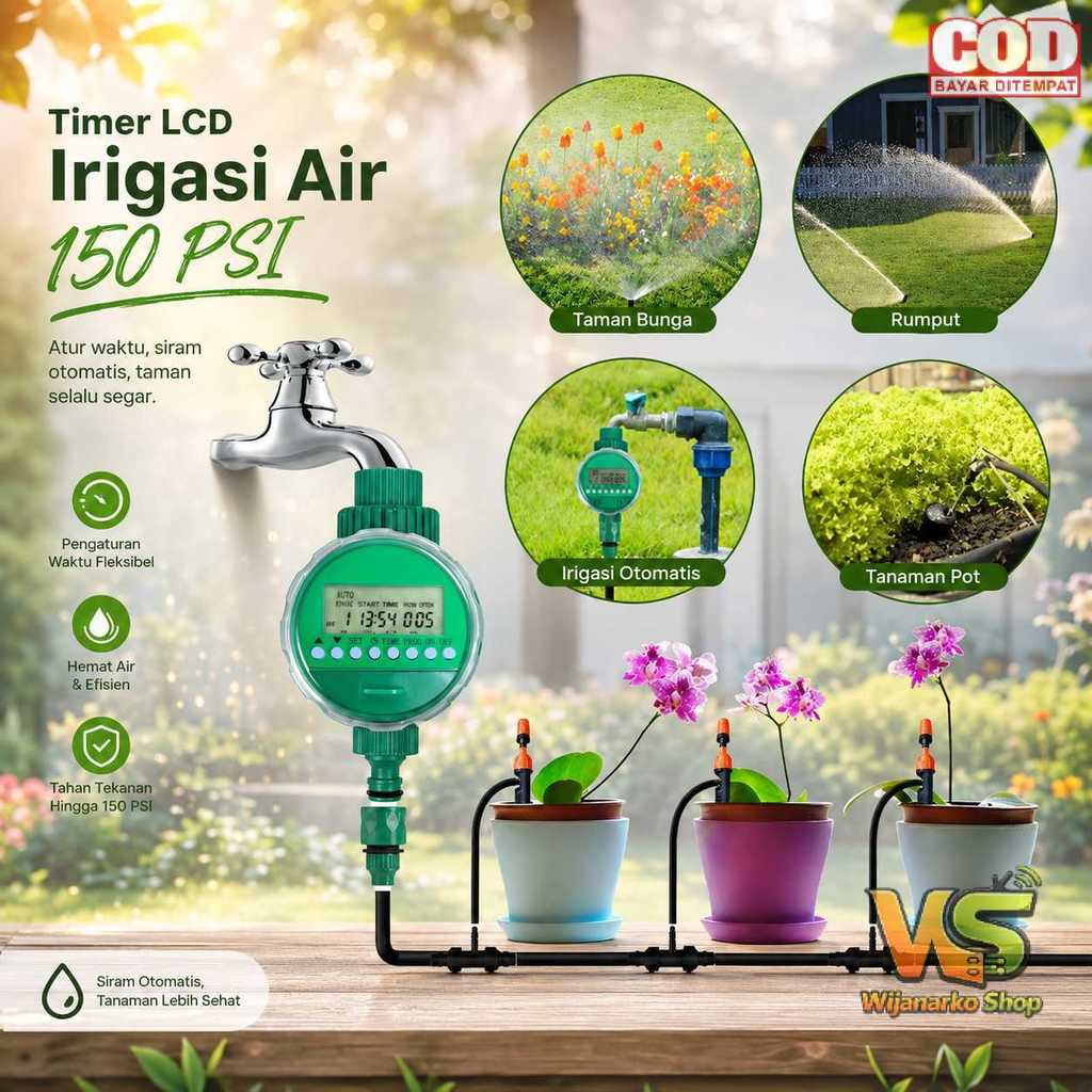 AQUALIN Timer LCD Irigasi Air Taman Otomatis - 21026