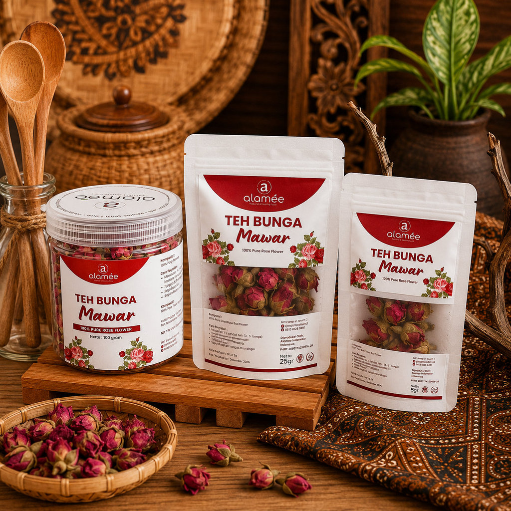ALAMEE Teh Bunga Mawar Rose Flower Tea Organik Kering Dried All Varian