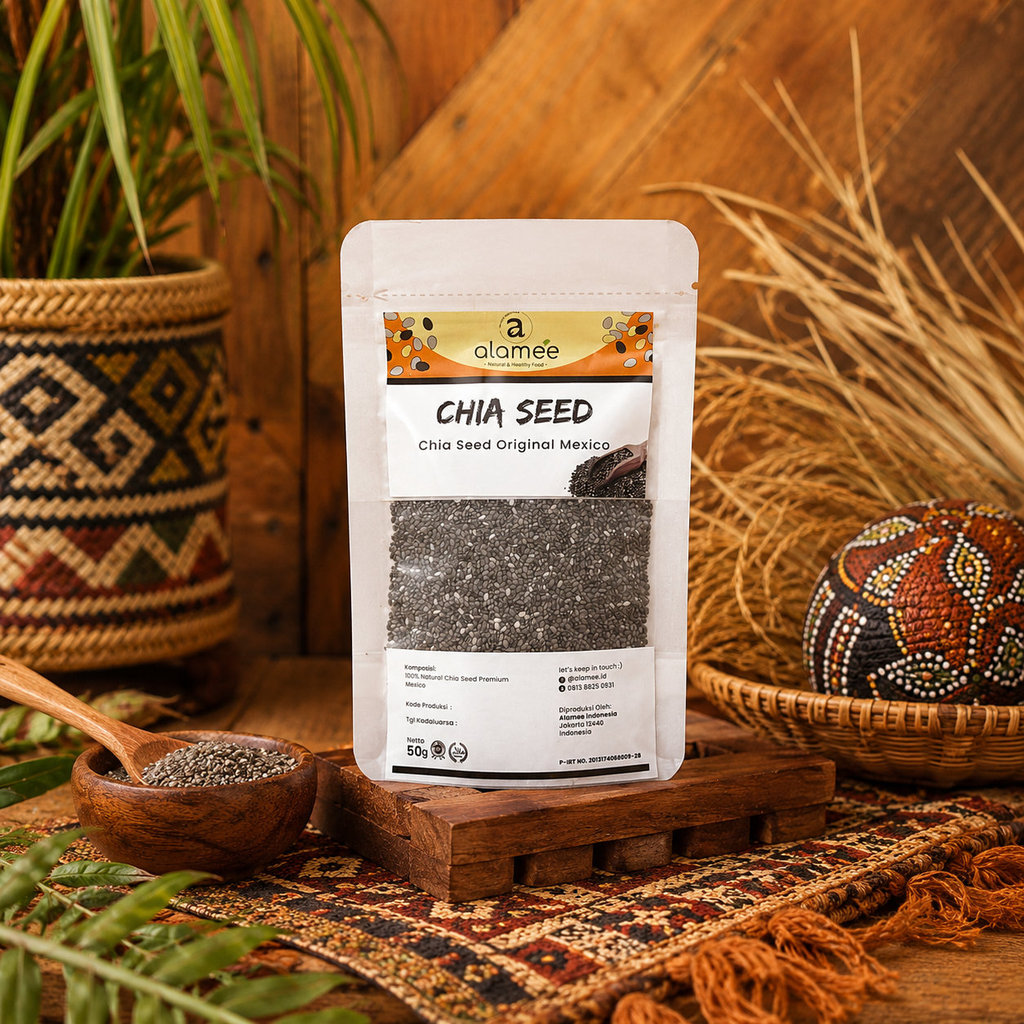 ALAMEE Chia Seed Organik Premium Biji Black chiaseed cia seeds diet 50gr travel size mini tester BUM