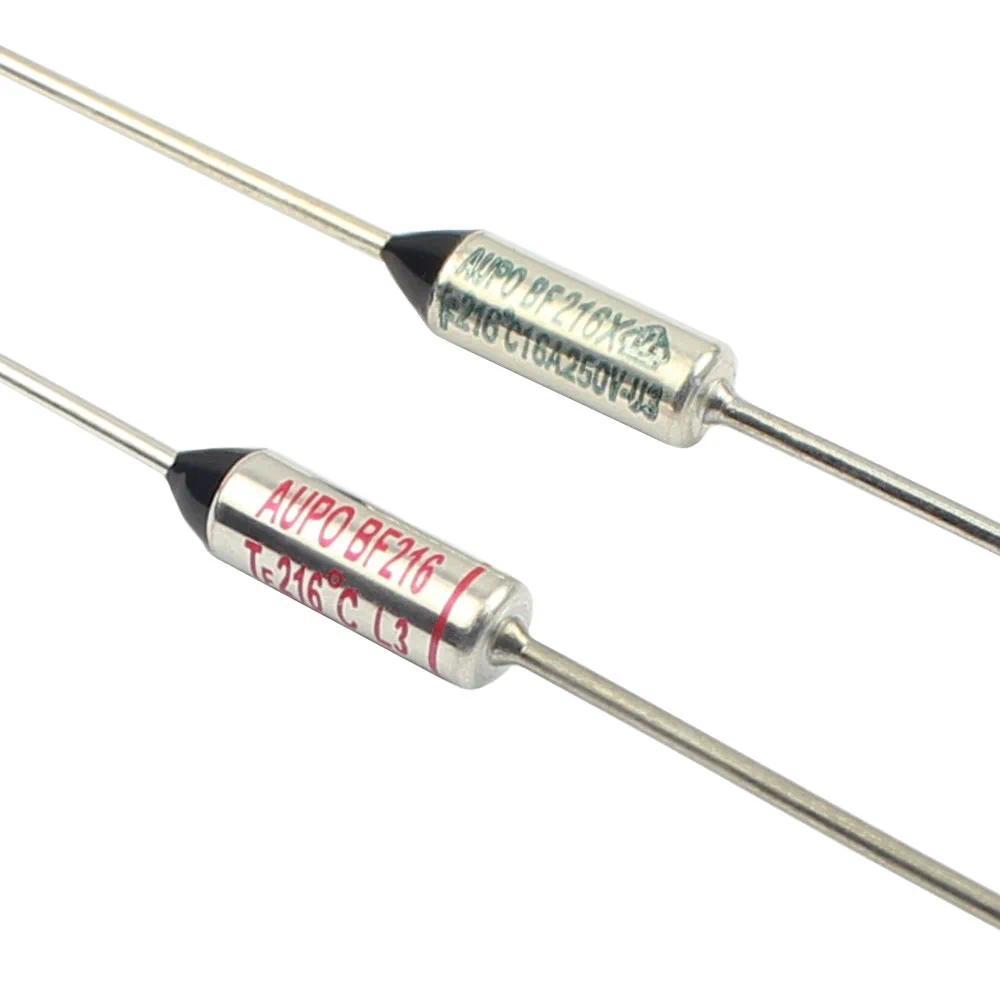 10pcs Thermal Fuse BF216 BF216X 10A 16A 250V BF 216C 216 Celsius Degree Cutoff TF Pellet TCO Axial L