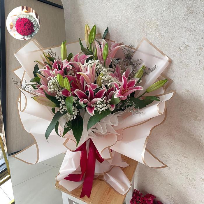 Buket Lily| Bouquet Lily| Bouquet Lily putih | Bunga Lily