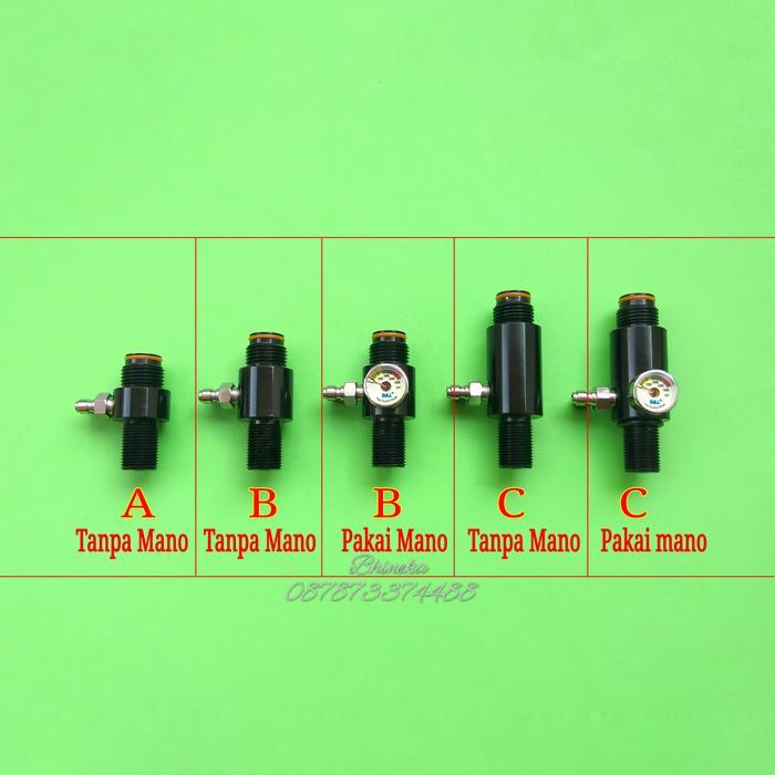 arr Adaptor Chamber ke tabung bocap / Adapter Chamber ke Botol Bocap - Drat 5/8, A. Tanpa mano