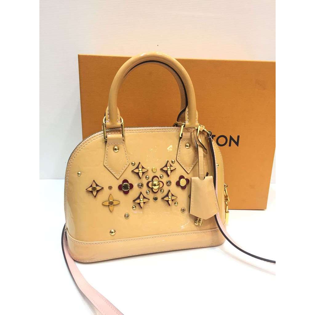 LV Alma BB Vernis Rose Velours Flower Limited Edition GHW 2016
